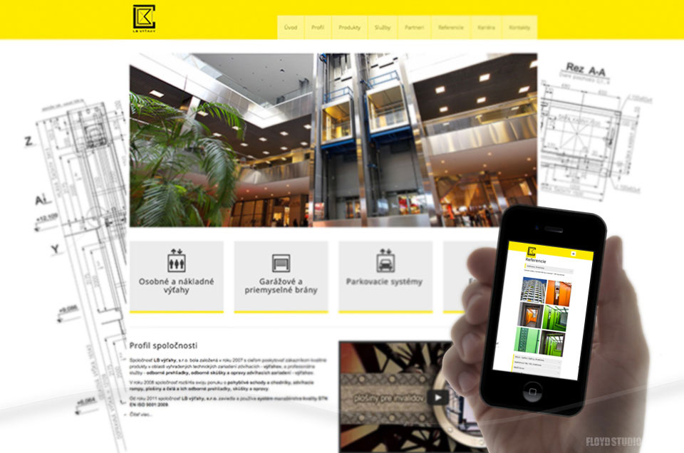 LB výťahy - Brand Identity system enhancements, responsive website