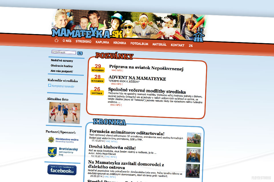 Mamateyka.sk - Community website with event and calendar management