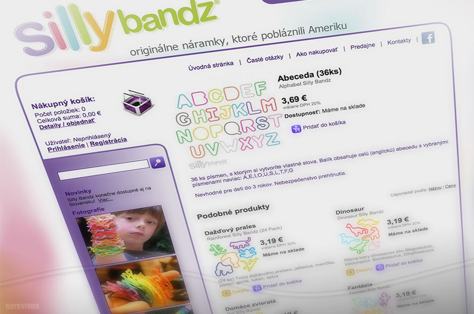 Sillybandz.sk - E-shop design and marketing support for local reseller